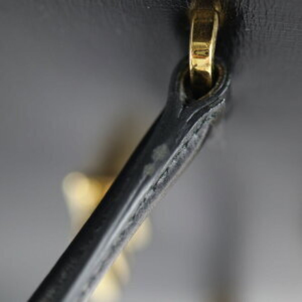 PRADA Turnlock handbag black calf leather yellow - Picture 6 of 9